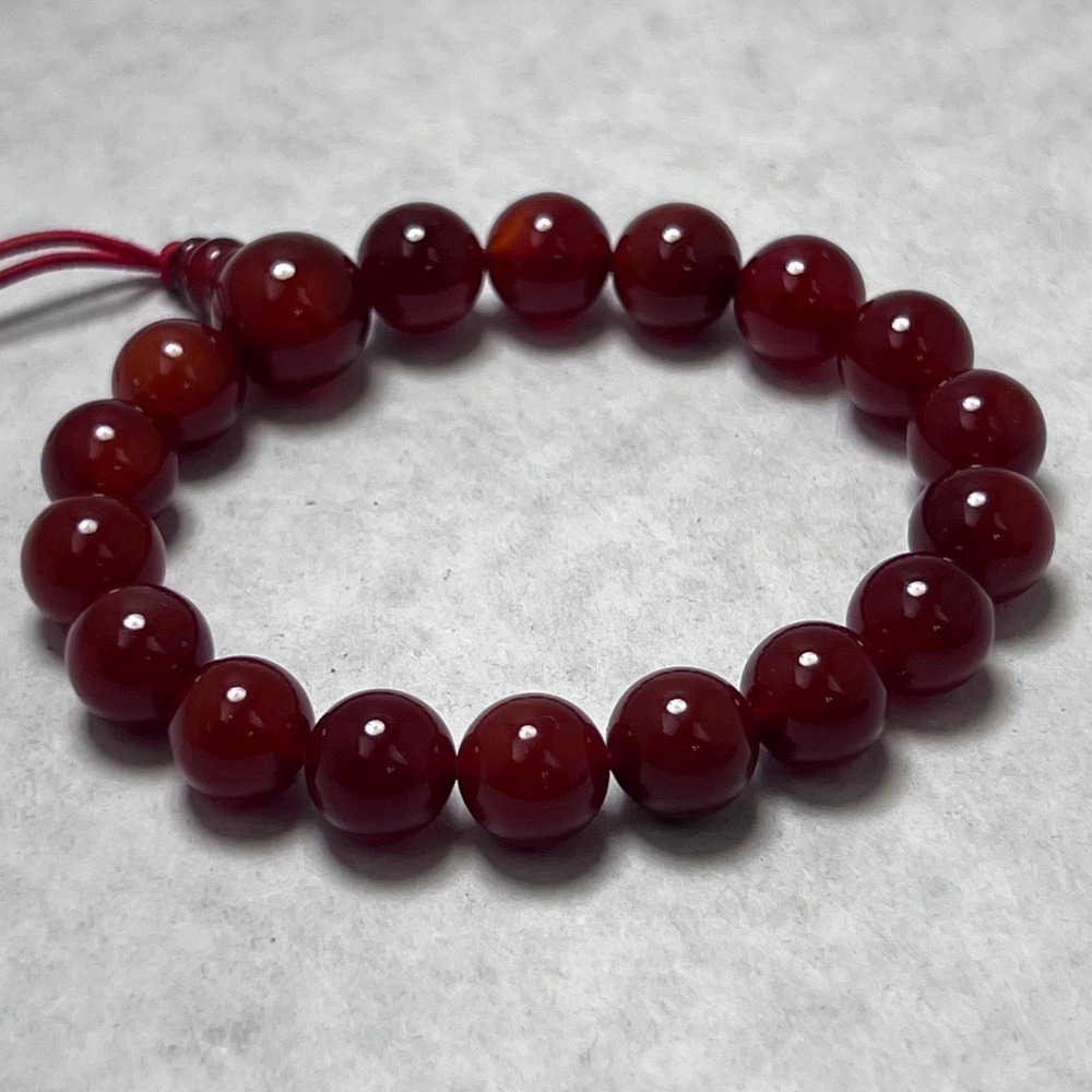 Dark Red‎ Carnelian Beaded Stretch Bracelet Natural Genuine Gemsone Spiritual